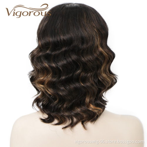 Vigorous Latest Ombre Vendors Short Bob For Women Water Wave Cheap Brazilian Highlight Blonde Wet Curls Human Hair Wig